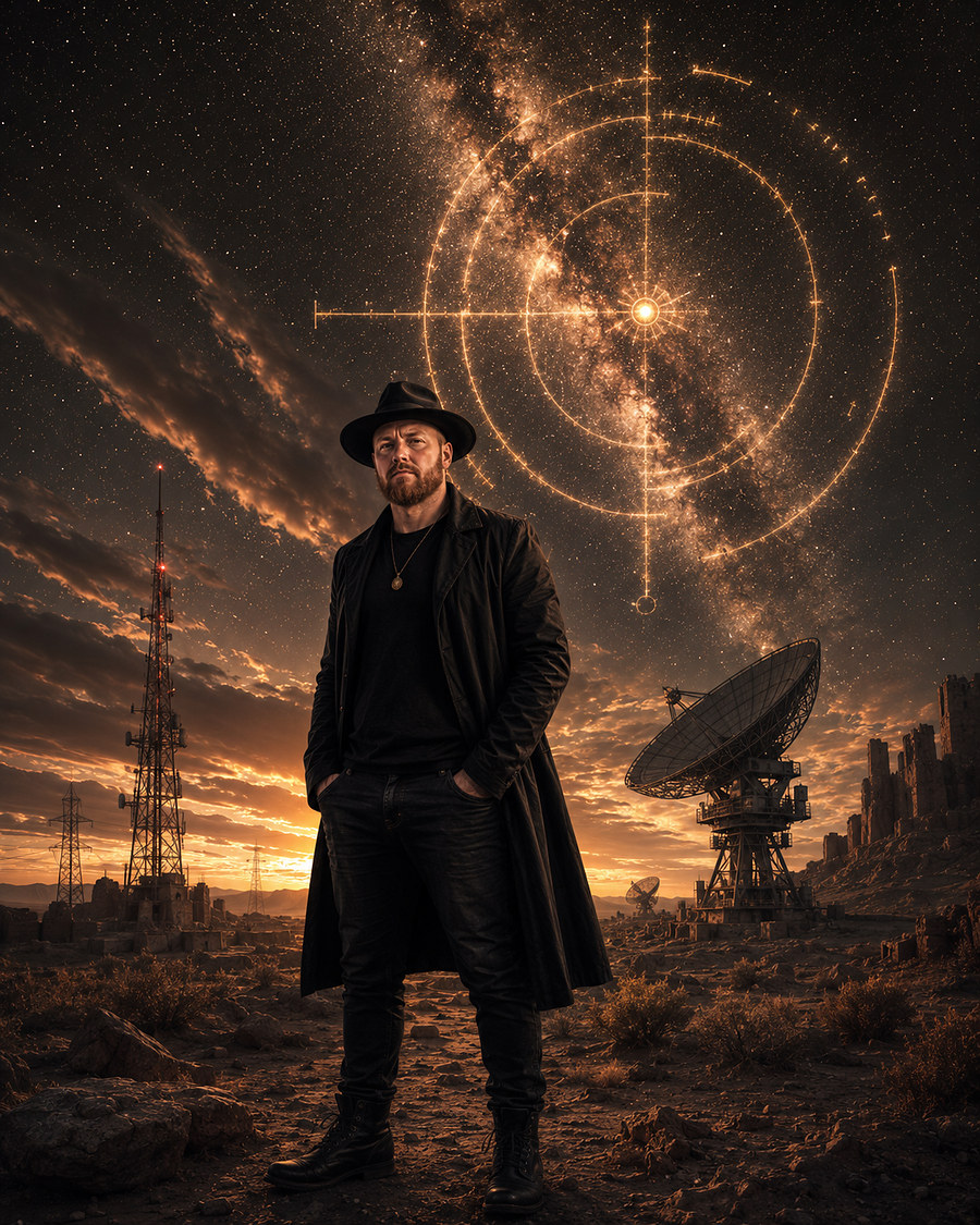 Cosmic Interjections desert receiver world-building image